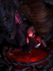 Trapped Teen is screwed by Forest Giant