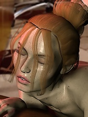 First time lesbian 3D Bitch is bent over by cock
