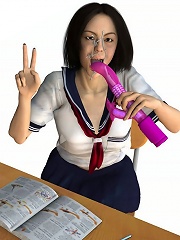 3D Girlie gets spyed on and railed