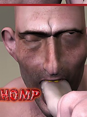 Trapped 3D Brunette for the first time